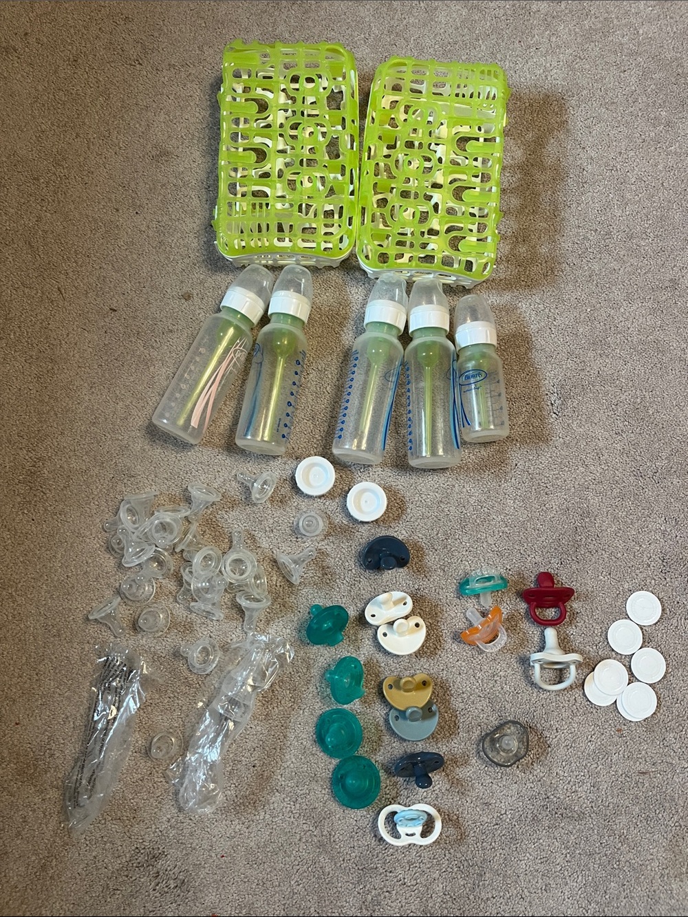 Dr. Brown bottles and assorted binkies